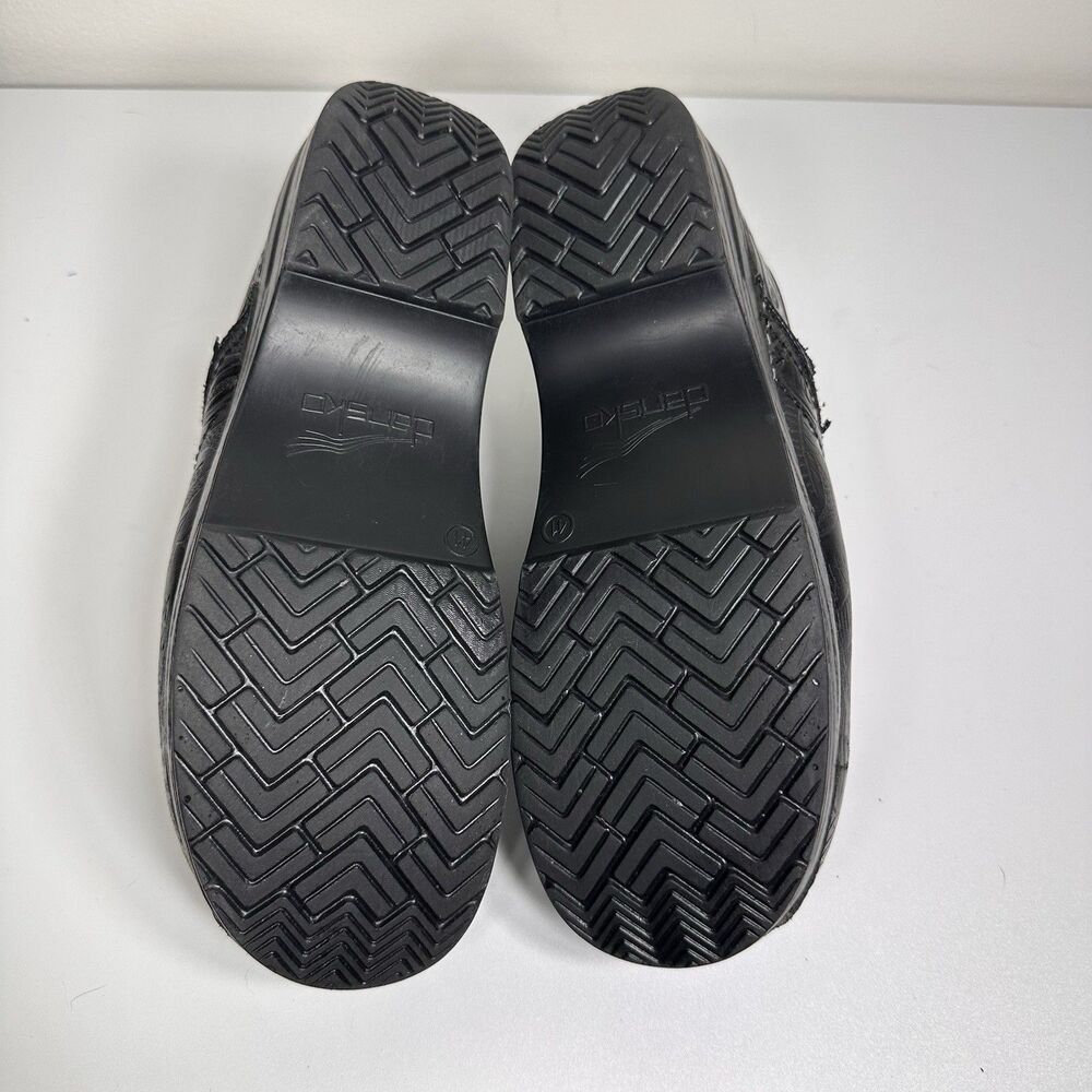 Dansko Professional Black Leather Tooled Embossed Clog Women’s Sz 41 US 10.5-11 - Picture 9 of 11